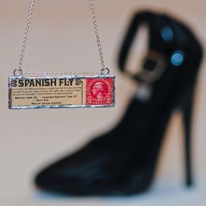 Handcrafted Up-cycled Naughty Tramp Stamp Necklace
